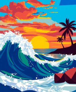 Sunset Waves Paint Numbers