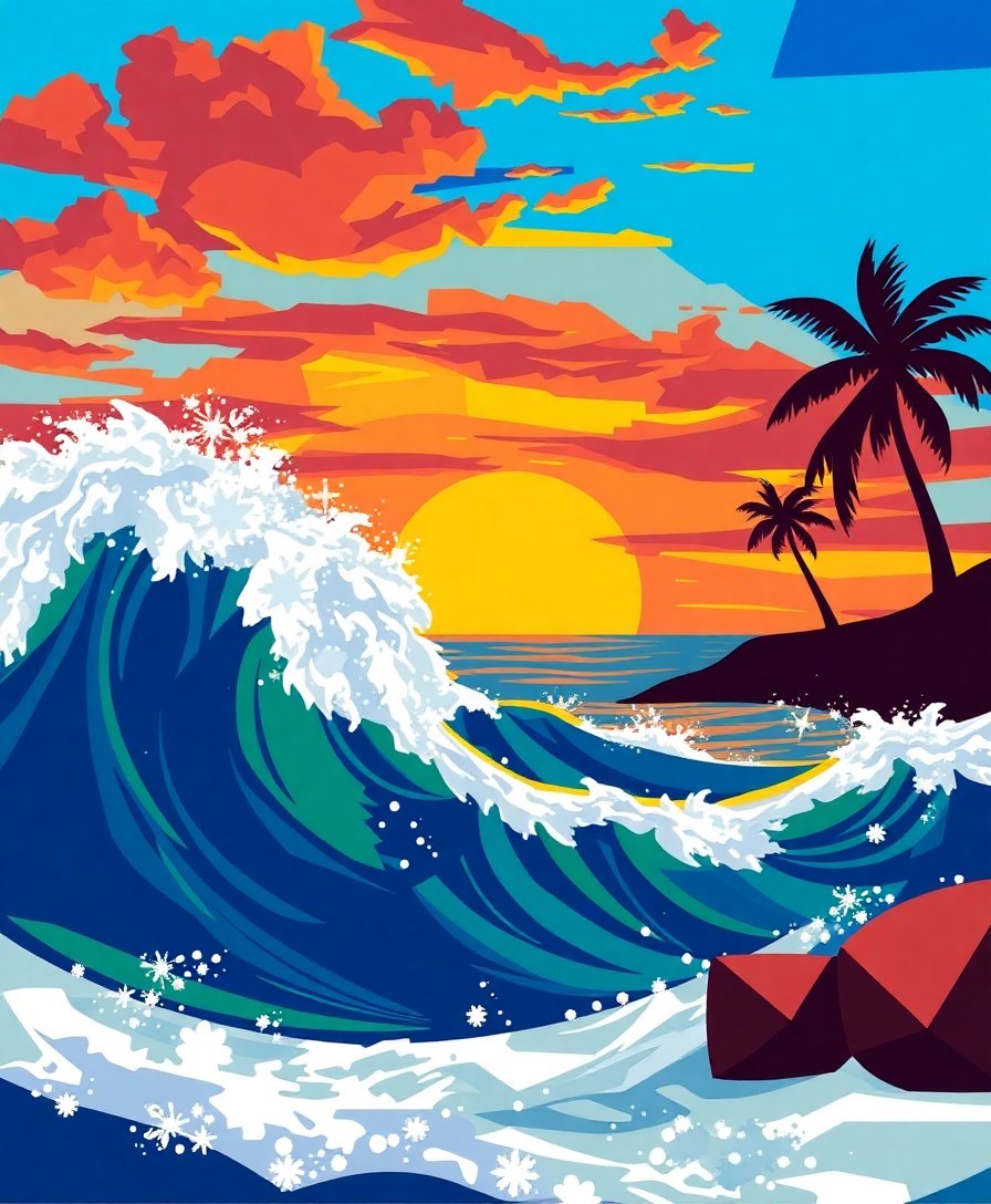 Sunset Waves Paint Numbers Sunset Waves Paint Numbers