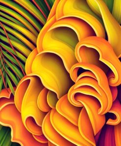 Curled Realistic Coconut Fronds Paint By Numbers
