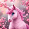 Cute Pink Fluffy Unicorn paint by numbers