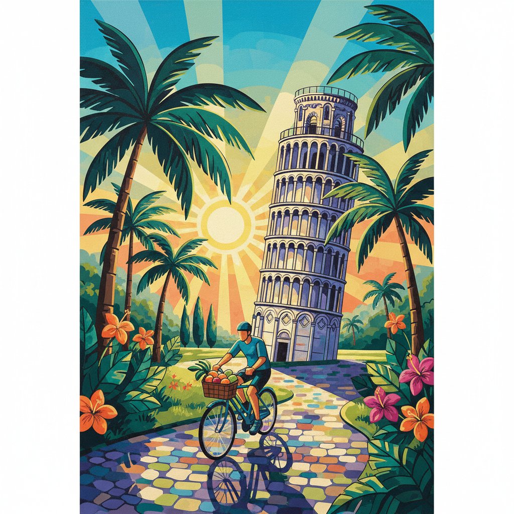 cycling-tropical-sunlit-pisa-paint-by-numbers-kit