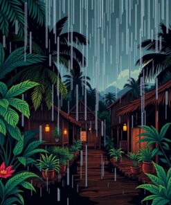 Village Rain Paint Numbers