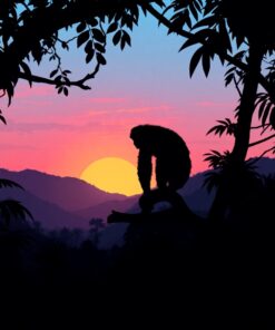 Primate Silhouette Paint Numbers
