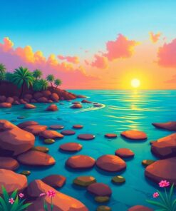 Tropical Tidepools Paint Numbers