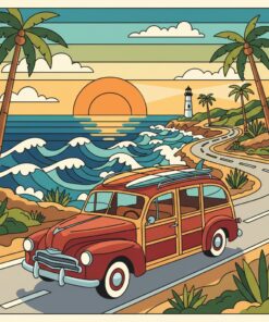 Dawn Patrol Vintage Woody Paint By Numbers