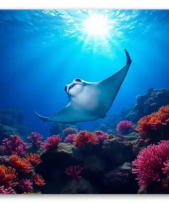 Deep Coral Manta Shadow Paint By Numbers