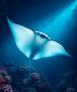 Deep Coral Manta Shadow Paint By Numbers