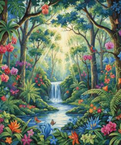 Deep Jungle Spring Flora Paint By Numbers