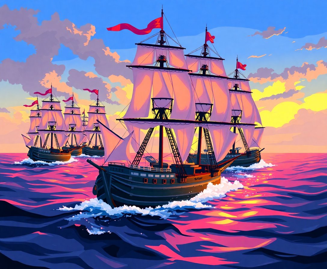 Defending the Corsair Fleet Paint By Numbers Kit completed