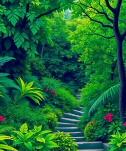 Descending Into Lush Greenery Paint By Numbers