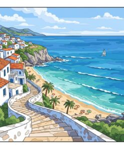 Descent To Azure Waters Paint By Numbers