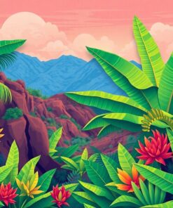 Desert Canyon Banana Fronds Paint By Numbers