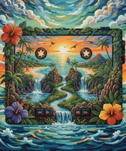 Detailed Island Mixtape Player Paint By Numbers