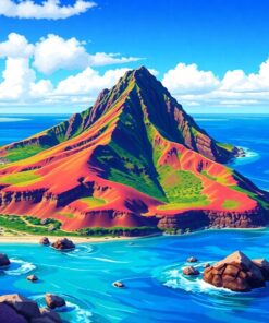 Diamond Head Realistic Seascape Paint By Numbers