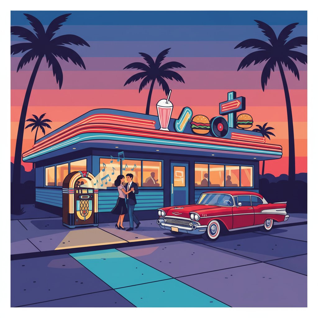 diner-tunes-under-palms-paint-by-numbers-classic-americana