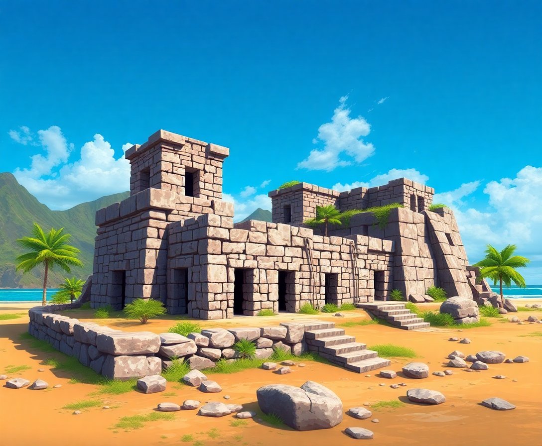 discover-realistic-marquesan-ruins-paint-by-numbers-kit