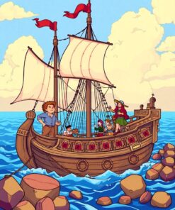 Vintage Galleon Paint Numbers