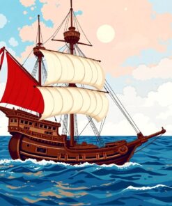 Discovering Hooks Vintage Galleon Paint By Numbers