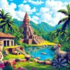 Discovering Tropical Citadel Ruins Paint By Numbers