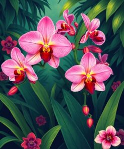 Jungle Orchids Paint Numbers