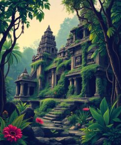 Jungle Temples Paint Numbers