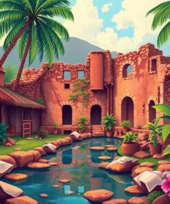 Discovering Vintage Tropical Ruins Paint By Numbers