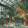 Distressed Conservatory Palm Corner Paint By Numbers