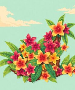 Draped Vintage Aloha Print Paint By Numbers