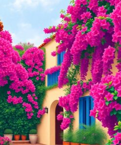 Draping Bougainvillea Architecture Paint By Numbers