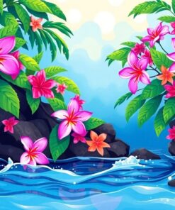 Shore Blossoms Paint Numbers