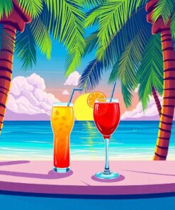 Tropical Palms Paint Numbers