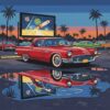 Drive In Thunderbird Reflection Paint By Numbers