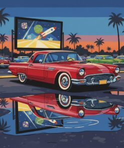 Drive In Thunderbird Reflection Paint By Numbers