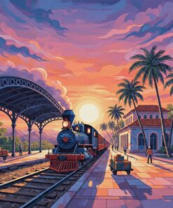 Dusk At Havana Station Paint By Numbers