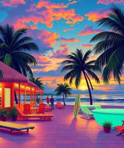 Tropical Cabanas Paint Numbers