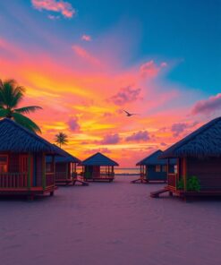 Island Huts Paint Numbers