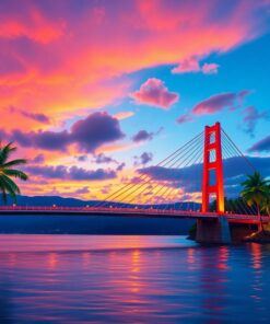 Dusk Over Tropical Cables Paint By Numbers