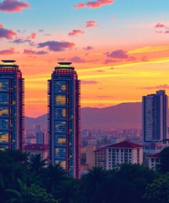 Dusk Over Tropical Towers Paint By Numbers