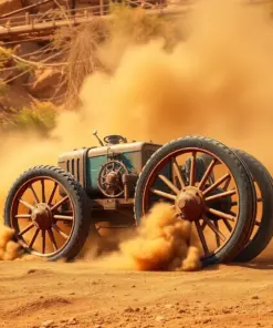 Dust Behind Heritage Wheels Paint By Numbers