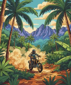 Dusty Jungle Moto Trek Paint By Numbers