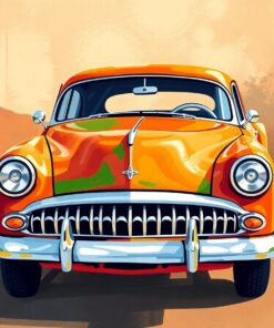 Earthy Abstract Vintage Coupe Paint By Numbers