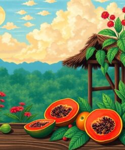 Earthy Papaya On Teak Paint By Numbers