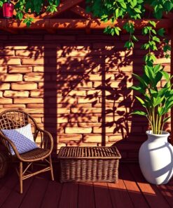 Earthy Shadows On Wicker Paint By Numbers