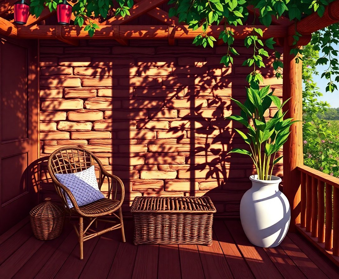 Earthy Shadows On Wicker Paint By Numbers Kit - Art Styles completed