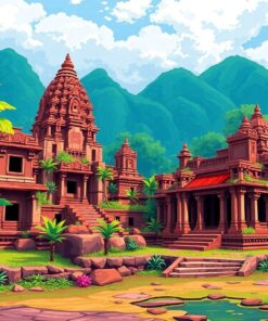 Earthy Tropical Temple Ruins Paint By Numbers