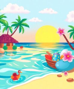 Easter On Tropical Shores Paint By Numbers