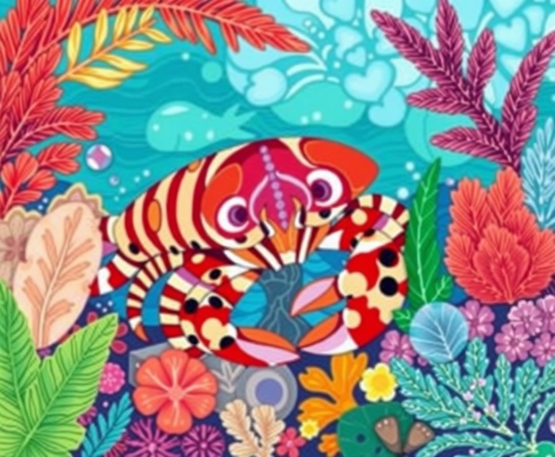 Ebb Tide Tropical Crustaceans Paint By Numbers Kit completed