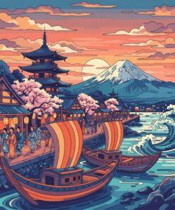 Edo Coastal Festival Dusk Paint By Numbers