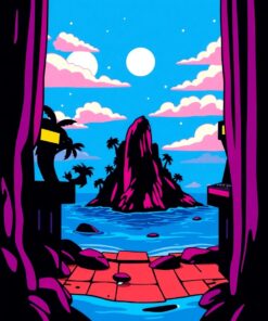 Island Silhouette Paint Numbers