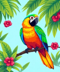 Tropical Macaw Paint Numbers